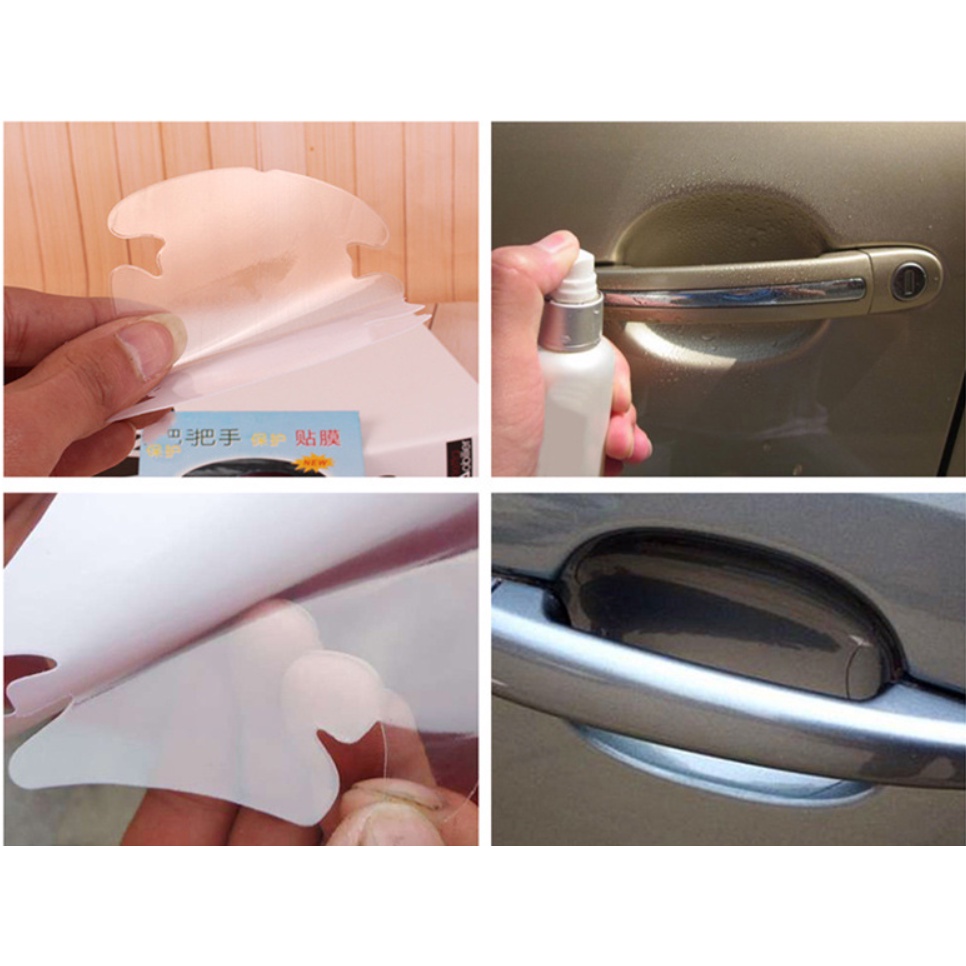 Bộ 04 Miếng Dán Chống Xước Hõm Tay Nắm Cửa Xe Ô Tô Cao Cấp