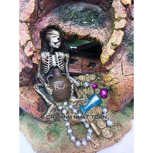 TIỂU CẢNH KHO BÁU TRANG TRÍ BỂ CÁ NON BỘ DÀI 14CM CAO 10CM