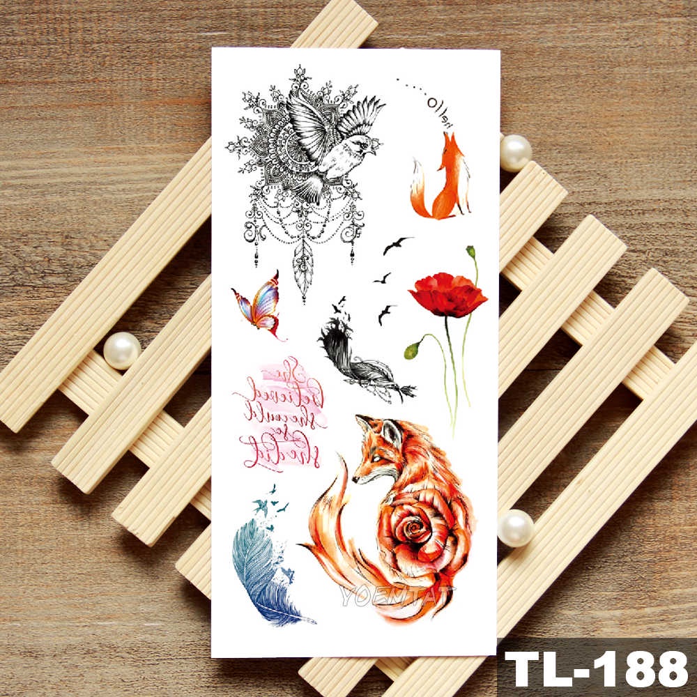 Hình Xăm Dán Tạm Thời Hình Dream Catcher/Cá Heo/Hoa/Cá Heo/Hoa Chống Thấm Nước Trang Trí Cơ Thể Nghệ Thuật Cho Nữ