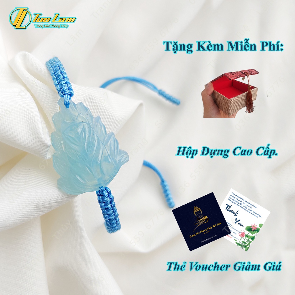 Vòng tay hồ ly chúa aquamarine xanh dương hợp mệnh thủy, mộc - trợ duyên, may mắn - Tuệ Lâm