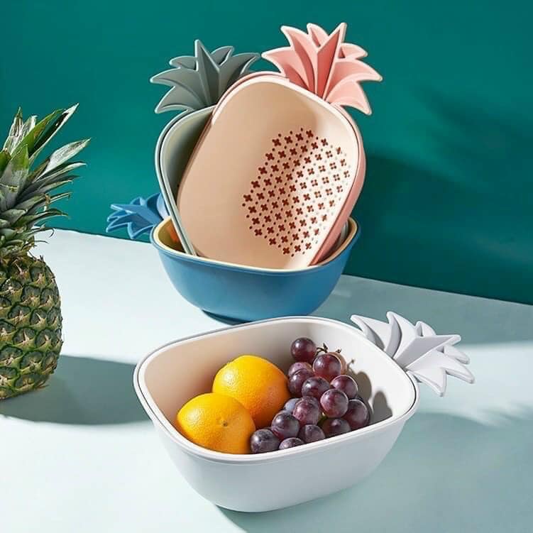 Bộ rổ kèm chậu đựng hình trái dứa ngộ nghĩnh
