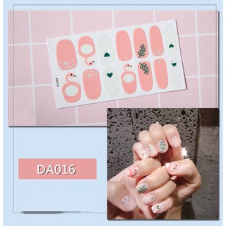 Set 14 Sticker Dán Móng, Nhãn Dán Móng Tông Hồng 💖💖💖