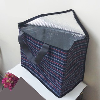 Túi giữ nhiệt loại lớn hình hộp ngang, vải bố dầy 45x25x35cm. tx97