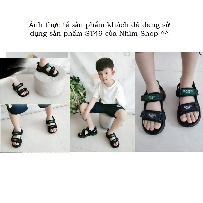 Sandal bé trai dép quai hậu đi học trẻ em nam 1 2 3 đến 15 tuổi quai ngang siêu nhẹ kháng khuẩn phong cách Hàn Quốc ST49