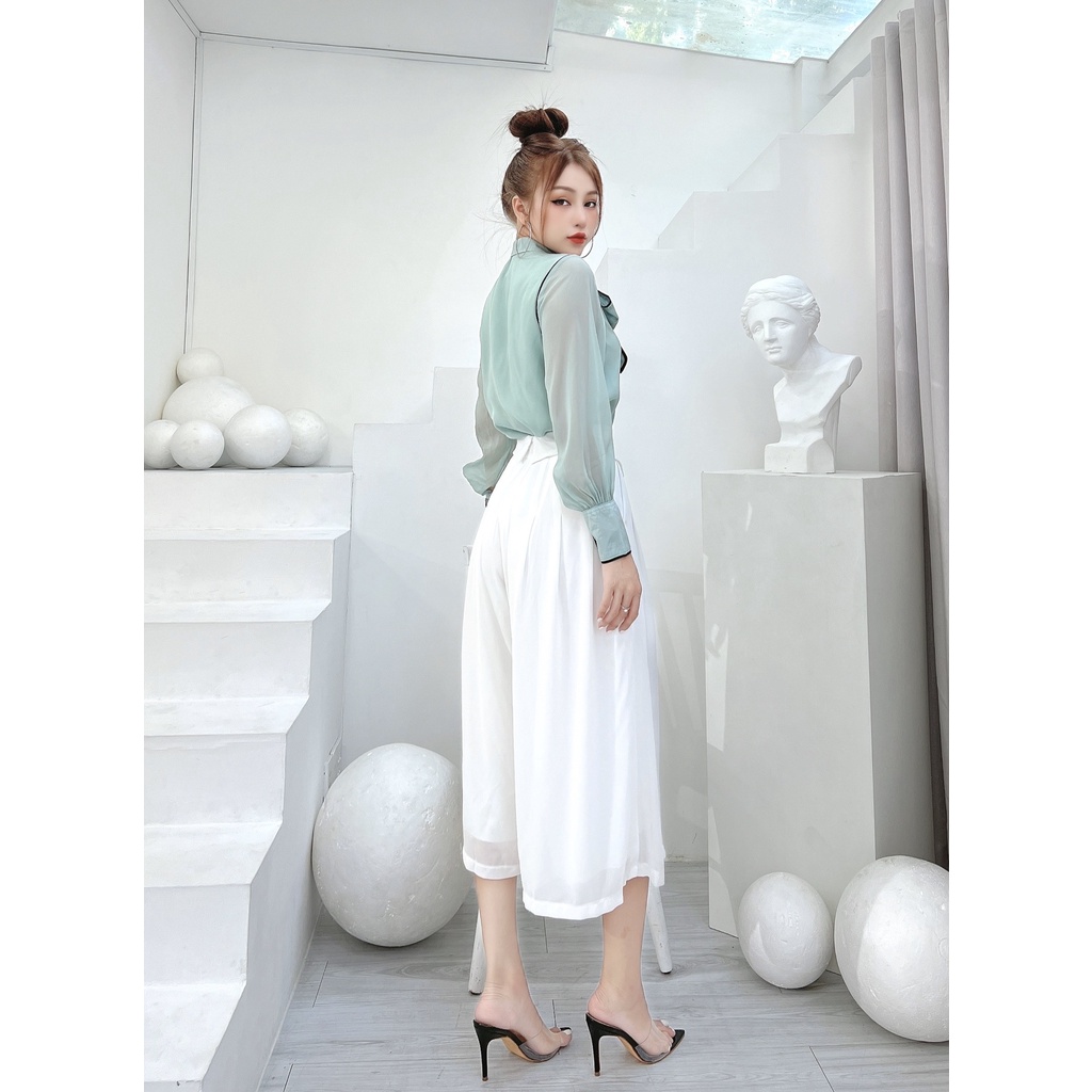 Quần váy nữ CRAZYTEEN ống rộng sang trọng Q0038