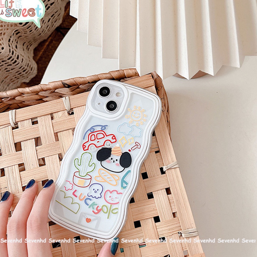 Ốp Điện Thoại Mềm Họa Tiết Hoạt Hình Vẽ Nguệch Ngoạc Cho iPhone 13 12 11 Pro Max Xs Max Xr X 7 8 6 6s Plus