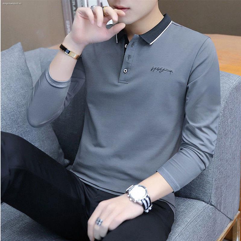 Áo thun polo tay dài thêu họa tiết thời trang công sở cho nam | BigBuy360 - bigbuy360.vn