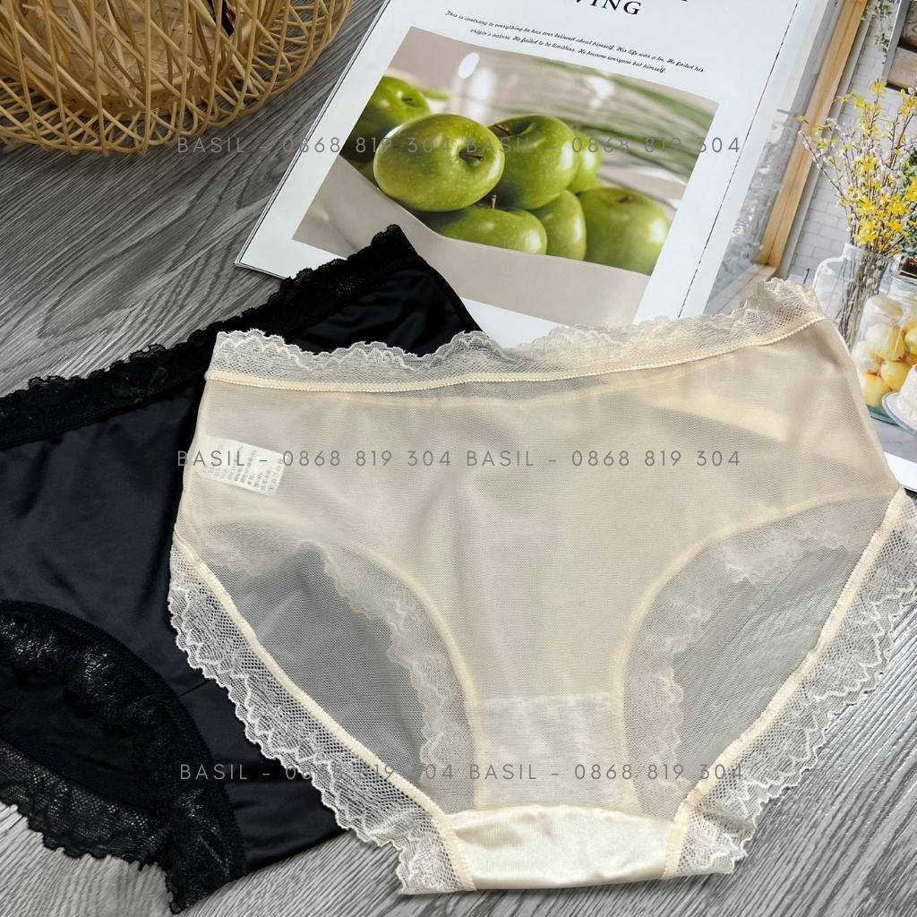 Quần lót nữ S15 thun lạnh phối ren set 6 quần siêu mềm cao cấp BASIL