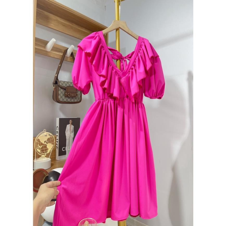 [ 𝐅𝐑𝐄𝐄 𝐒𝐇𝐈𝐏 ] VÁY MAXI BÁNH BÈO CỔ TIM HỞ LƯNG DÁNG DÀNG ĐẦM XÒE ĐI BIỂN Ạ