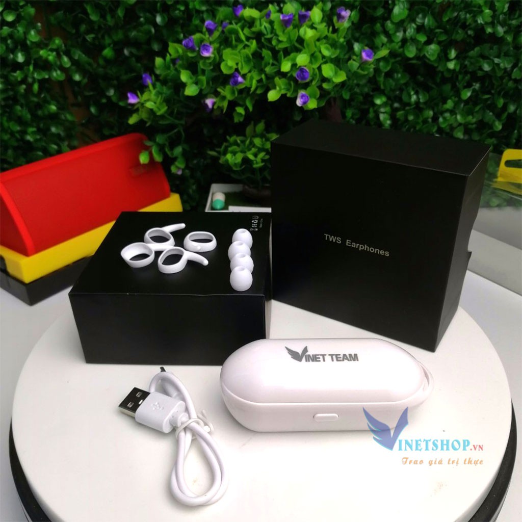 Tai Nghe nhét tai Bluetooth 5.0 Vinet team TWS T2C  - Cảm Ứng 1 Chạm - Pin 12h - Đàm Thoại 2 tai - Tự Kết Nối -3674
