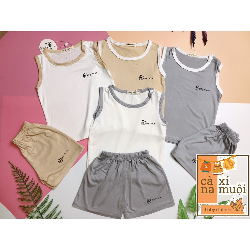 Bộ Minky Mom Ba Lỗ FULLSIZE 7-25KGFREE SHIP Thun Lạnh Cao Cấp Dể Thương Cho Bé Gái Bé Trai, Đủ Màu