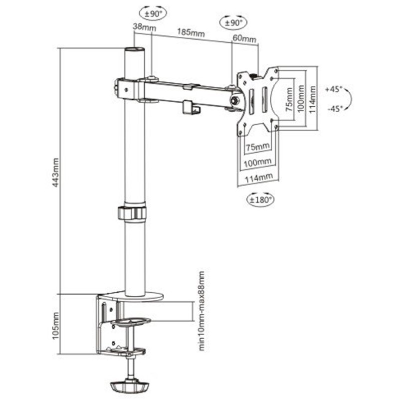 Giá Đỡ / Treo Màn Hình Brateck từ 13-32&quot;