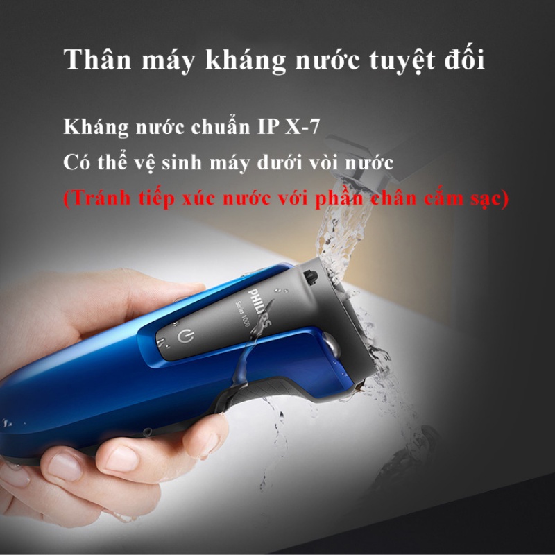 Máy cạo râu Philips khô và ướt 3 lưỡi tự mài đa năng điện S1050 - Bảo hành 24 tháng - khohangcap1_ad