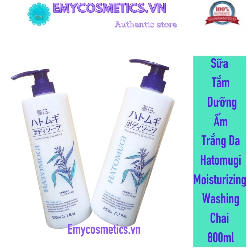 Sữa Tắm Dưỡng Ẩm Trắng Da Hatomugi Moisturizing Washing Nhật Bản Chai 800ml