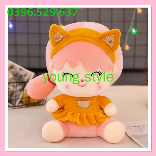 Gấu bông teddy cô gái cosplay mèo, gấu nhồi bông cô gái cosplay mèo siêu dễ thương Size 25cm và 45 cm