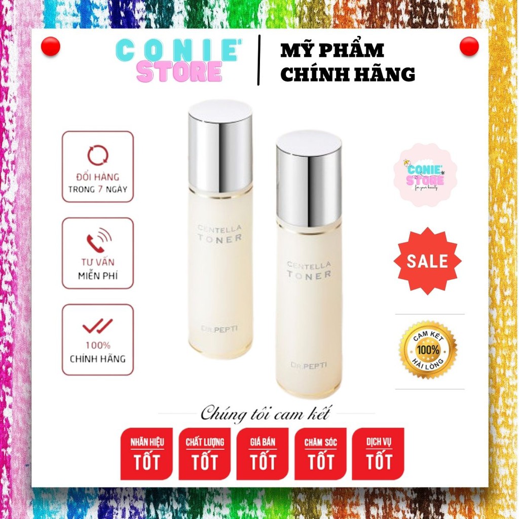 Toner Pepti - Nước Thần Siêu Căng Bóng Centella Toner - Dr.Pepti 180ml - Conie Store