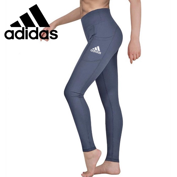 Adidas Quần Legging Thể Thao Lưng Cao Chất Liệu Khô Thoáng Nhanh Phối Túi Tiện Dụng Chất Lượng Cao