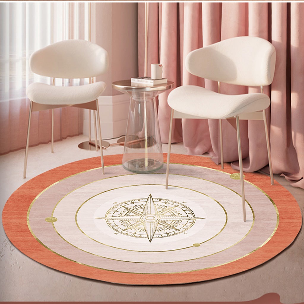 Thảm tròn trải sàn Yoii size 160cm, thảm decor trang trí phòng khách hiện đại, sợi tổng hợp cao cấp