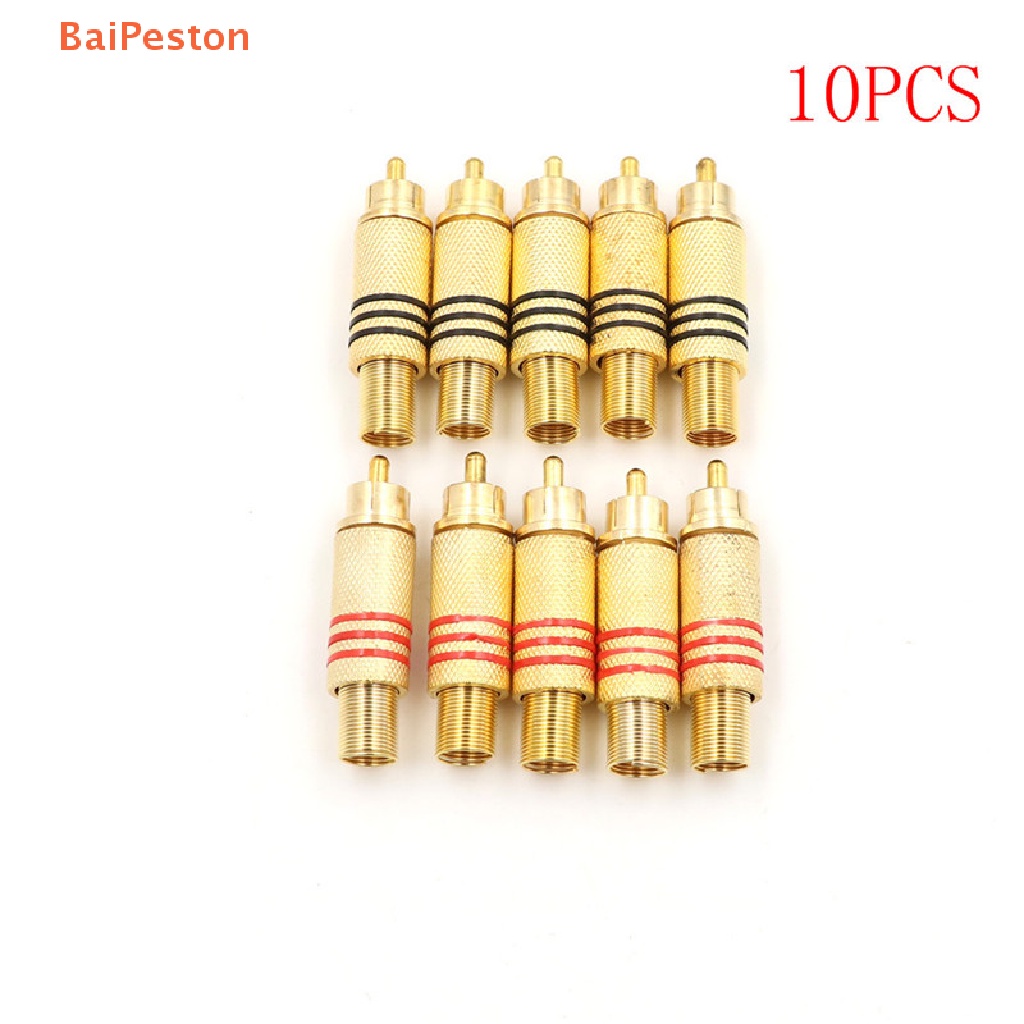 Set 10 Đầu Nối RCA Màu Vàng / Đỏ / Đen Chuyên Dụng