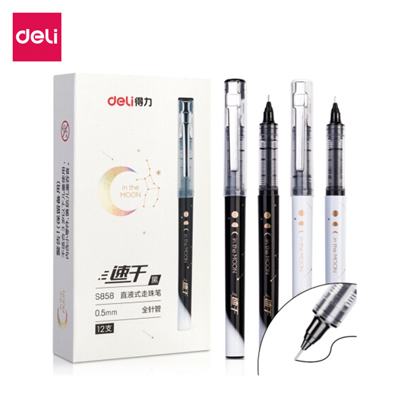 Bút Gel Nhanh Khô Deli S858 Ngòi Viết 0.5mm