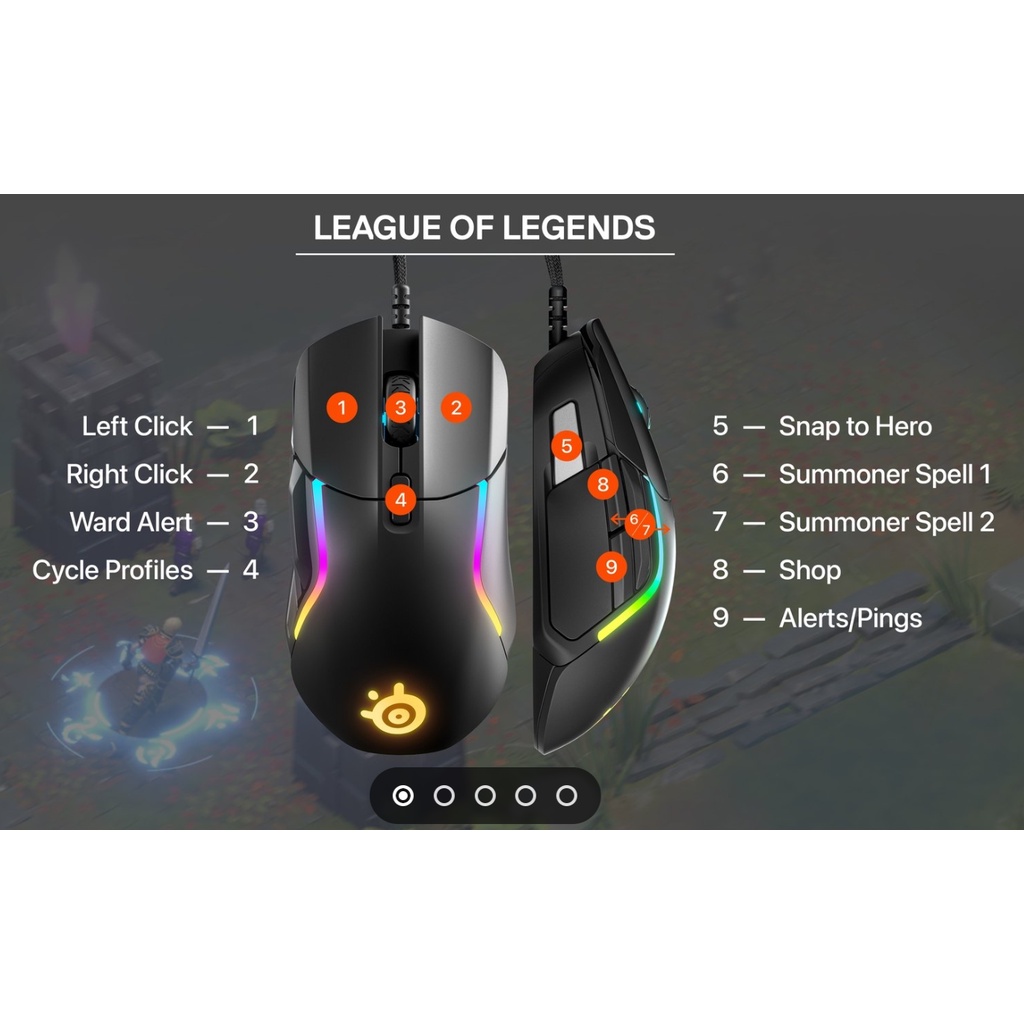 Chuột chơi game Steelseries Rival 5 Perfect for all (100–18,000 in 100 CPI Increments)