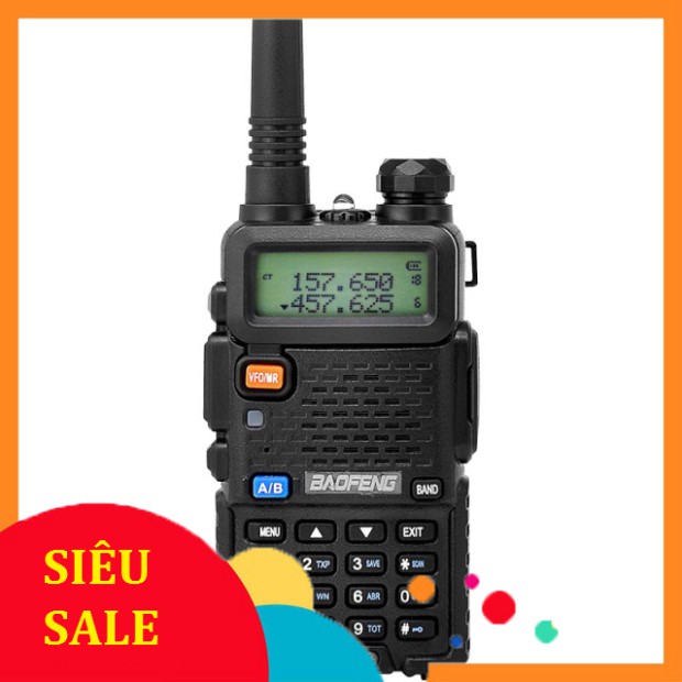 [ Hà Nội ] Bộ đàm Baofeng UV-5R FM 100-240V Walkie Talkie màn hình LCD có đèn LED bản quốc tế tiếng Anh - Minh Tín Shop