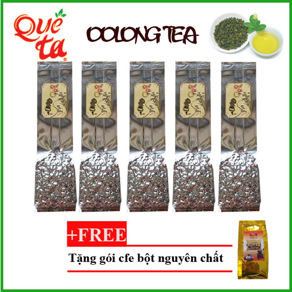 (Dùng thử cà phê) Trà ô long Quê Ta nguyên chất, giúp giảm cân hiệu quả, tăng miễn dịch, pha trà sữa ngon- 5 gói x 100g