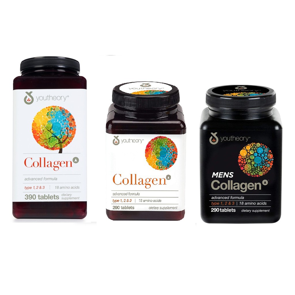 Collagen Youtheory type 1 2 & 3 loại 290 - 390 viên for women & men