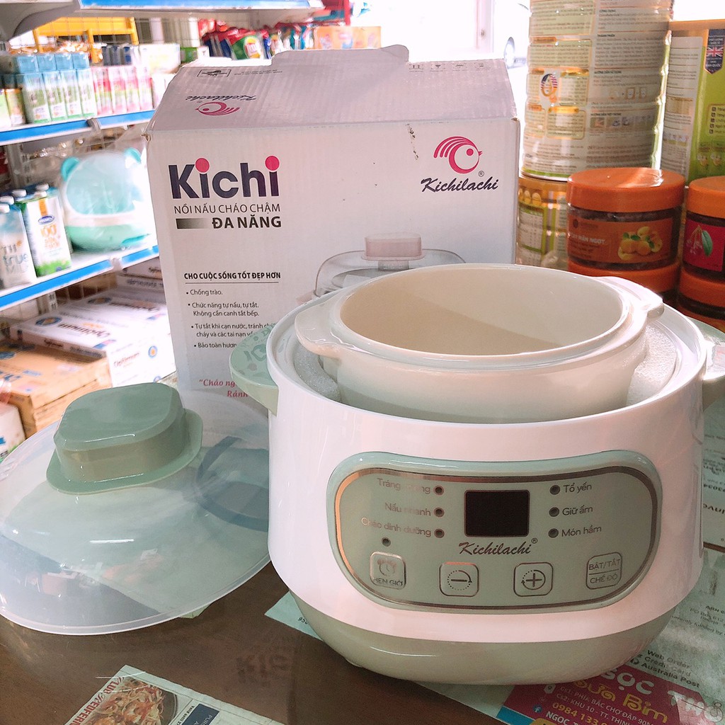 Nồi nấu cháo chậm Kichi 1L lỗi 1 đổi 1