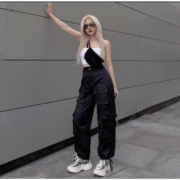 Quần Jogger Nữ Ống Rộng – Quần Túi Hộp Kaki Nam Nữ Bo Gấu Unisex Ống Rộng Bigsize Mặc Được 2 Kiểu -O'Hana Q032
