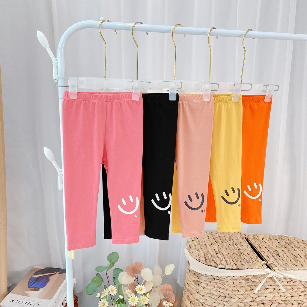 Quần legging smile ATKID cho bé gái đi học chất liệu cotton borip cao cấp co giãn mềm mại siêu tốt