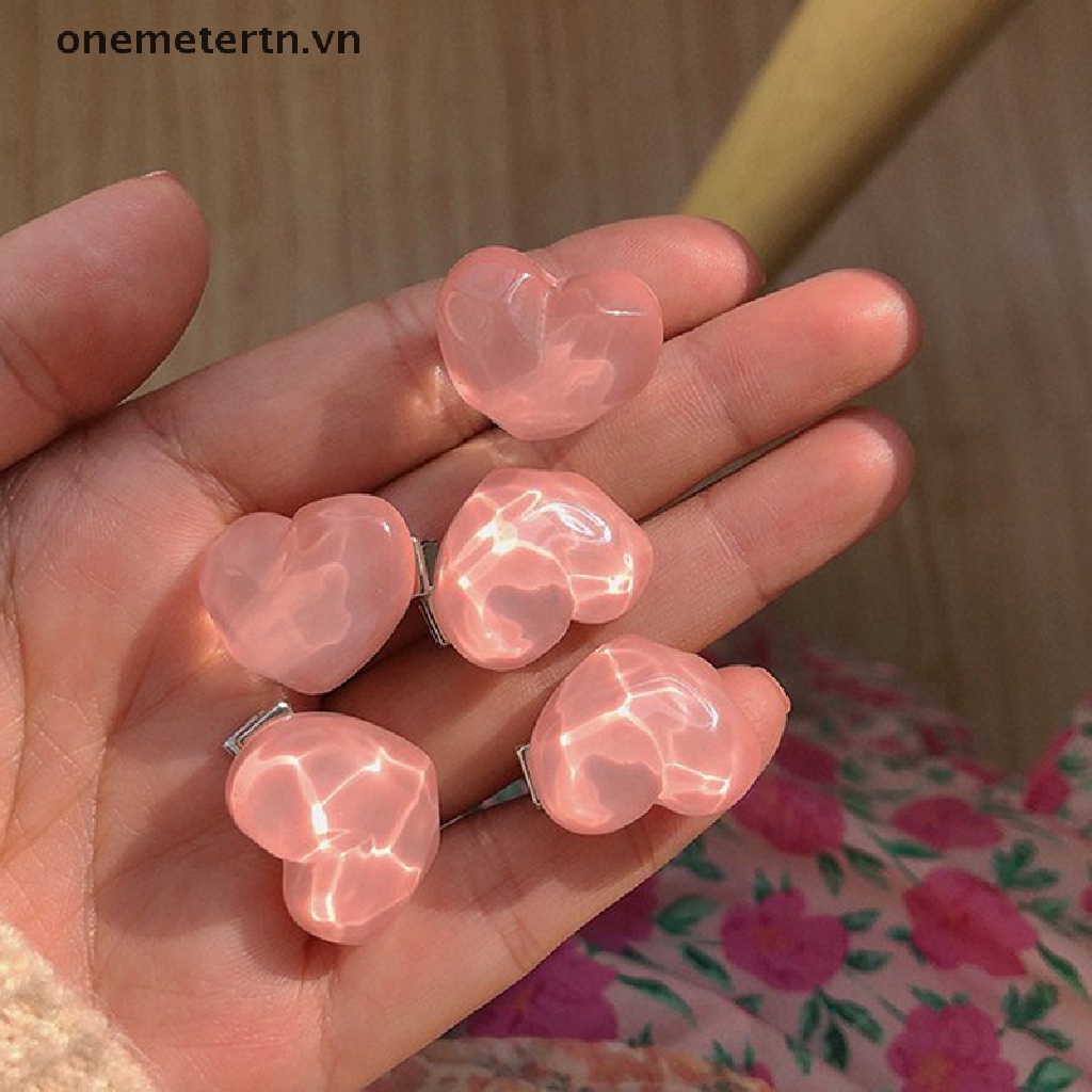 Set 5 Kẹp Tóc Hình Nơ / Hoa Hồng / Trái Tim Mini Xinh Xắn Cho Nữ
