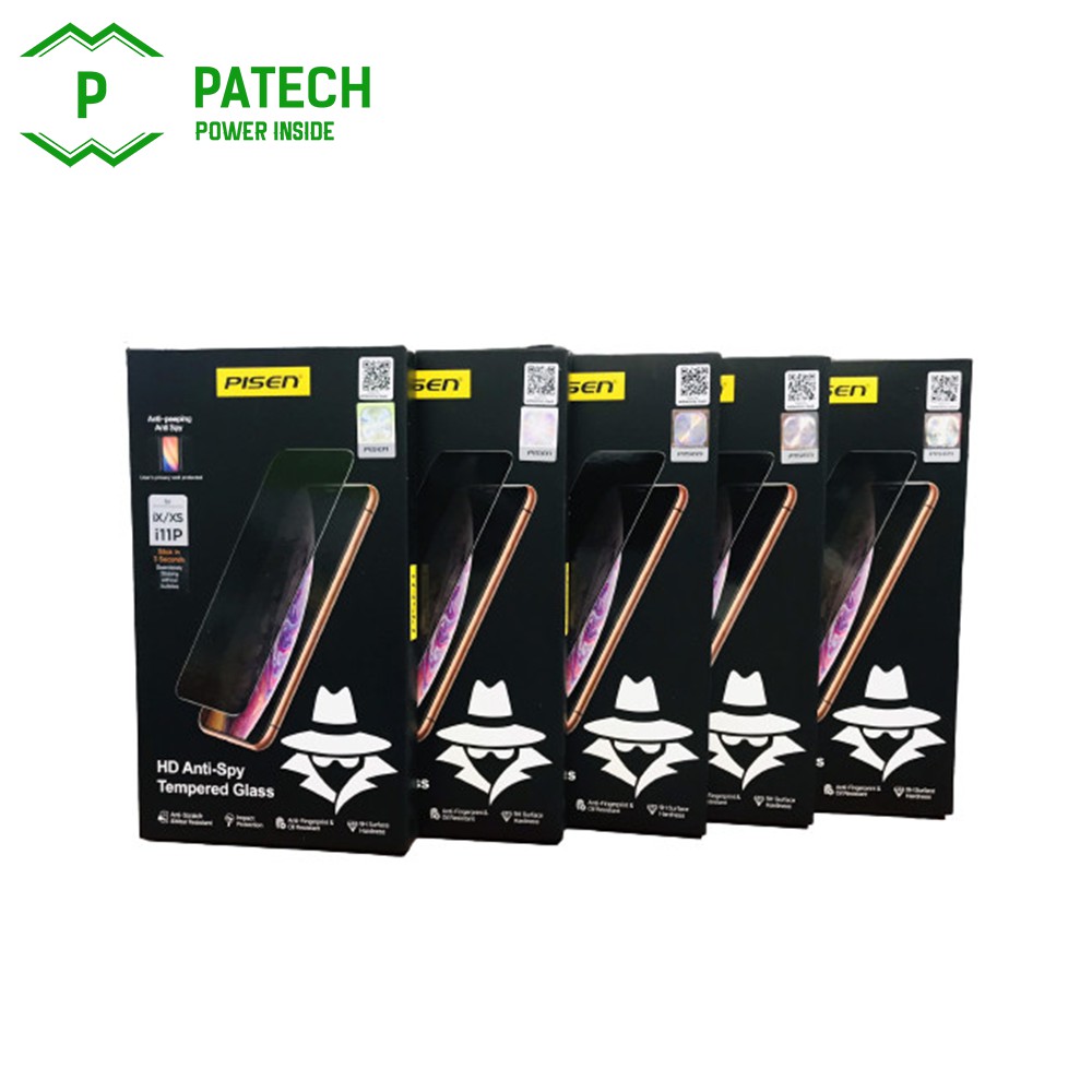 Tấm dán cường lực Pisen HD Anti-Spy  Chống soi - Hàng Chính Hãng