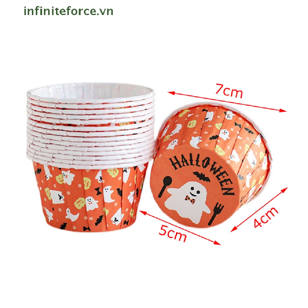 Bộ 10 Cốc Giấy Đựng Bánh Muffin Chịu Nhiệt Cao Phong Cách Halloween