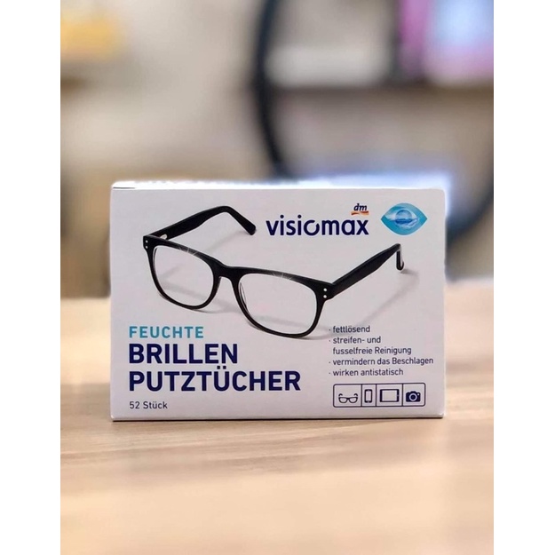 Khăn lau kính Visiomax hộp 52 tờ. Hàng Đức chính hãng
