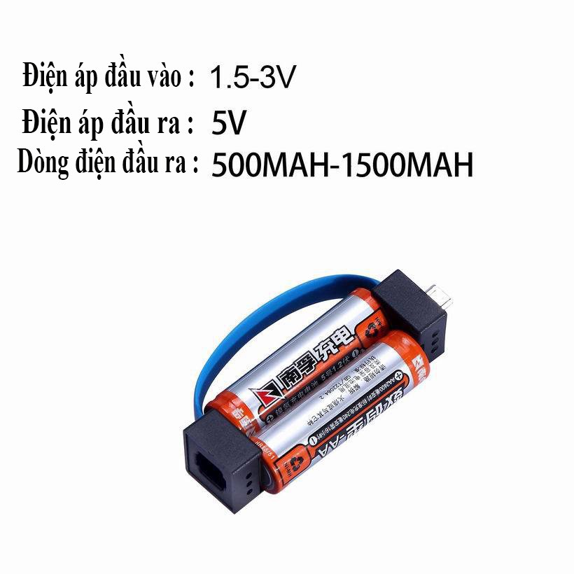 Sạc dự phòng - Bộ sạc dự phòng mini móc khóa - Đầu vào micro usb sạc dự phòng mini pin AA tiện dùng và an toàn