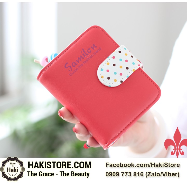 🌹 Ví nữ sắc màu chấm bi siêu đáng yêu - VH18 | BigBuy360 - bigbuy360.vn