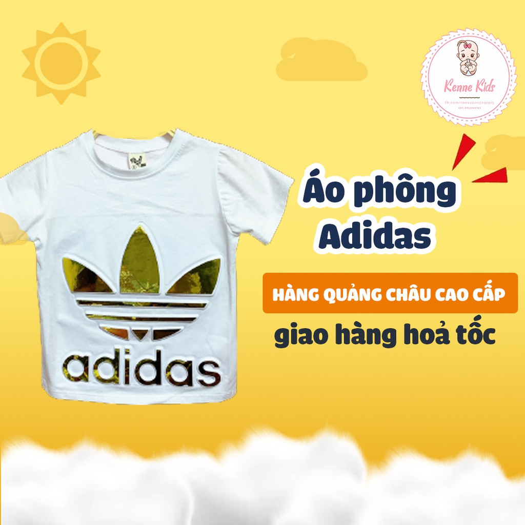 Áo phông cộc tay Adidas 2 màu đen trắng áo cộc cho bé(Hàng cao cấp)