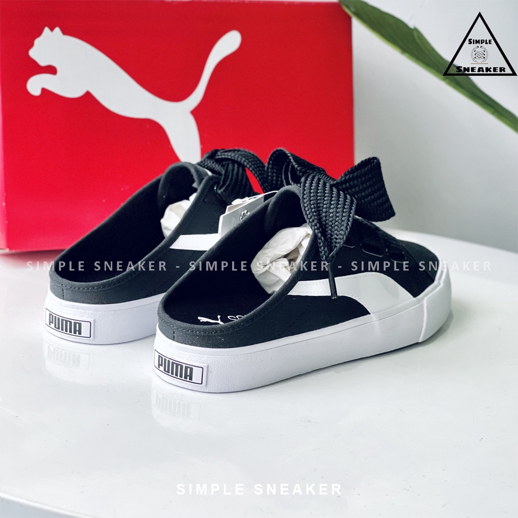 Giày Nữ Đạp Gót Puma Chính HãngFREESHIPPuma Bari Mule Ribbon Cột Nơ Đen - Giày Sục Nữ Puma [382331 02]- Simple Sneaker