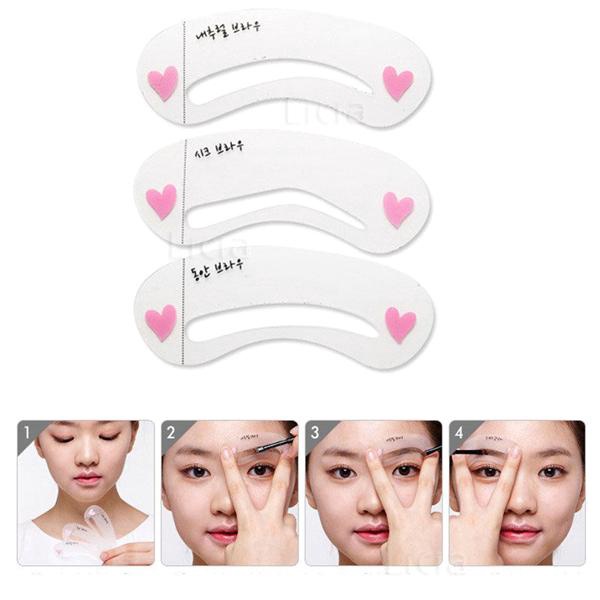 Set 3 khuôn vẽ lông mày mini tiện dụng Faco