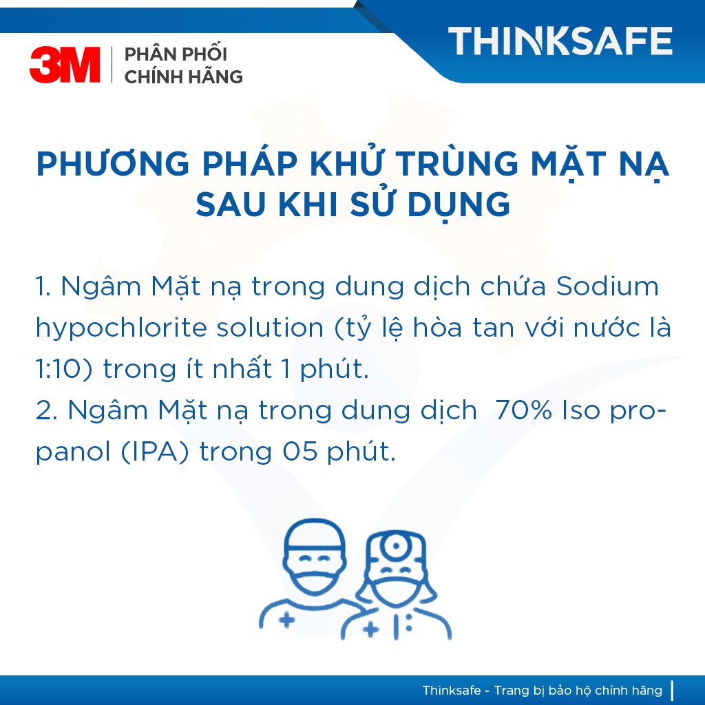 Mặt nạ phòng độc 3M 6200 phin lọc 3M 2091 lọc bụi mịn pm2.5, khói hàn, chống hơi sơn, vi khuẩn - THINKSAFE