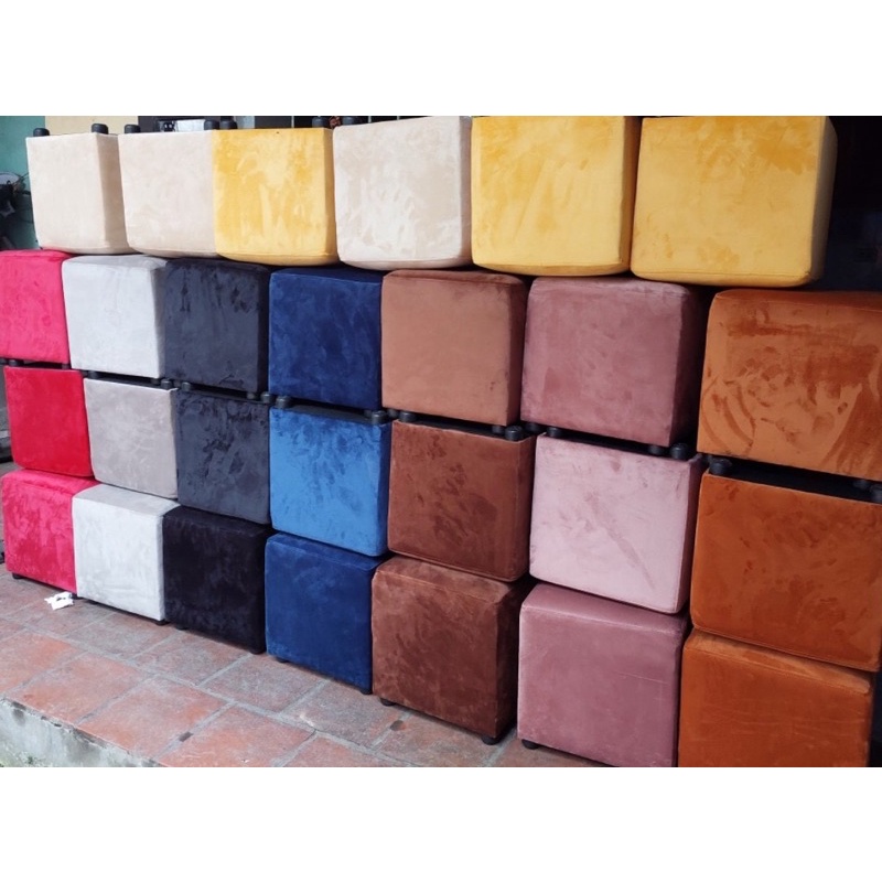 Ghế Đôn SOFA Vuông , Nỉ Nhung Ghế Bàn Trà , Bàn Trang Điểm