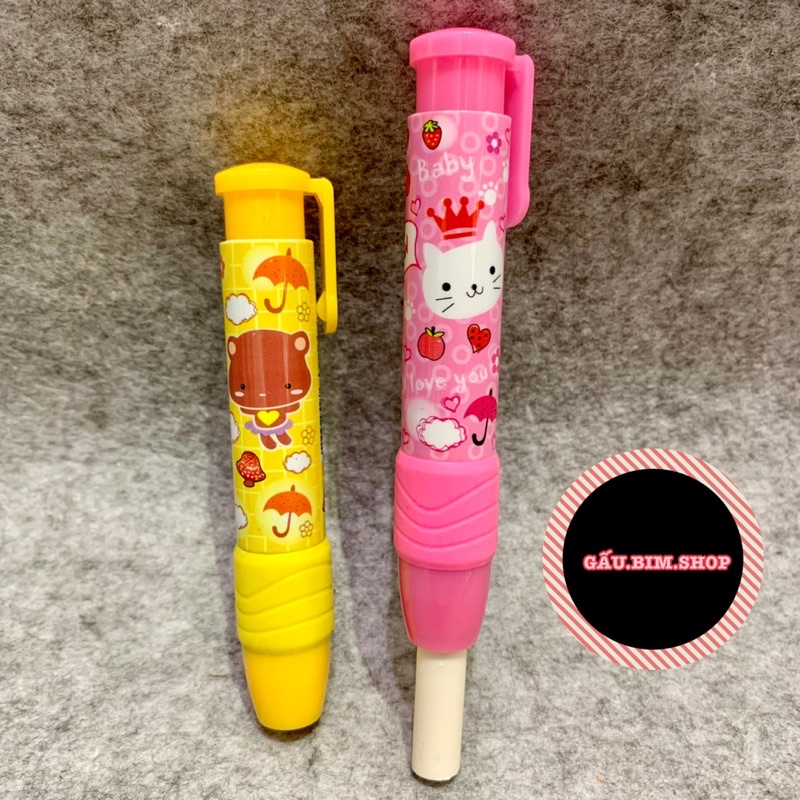 Gôm, tẩy dạng bút bấm hoạ tiết xinh xắn