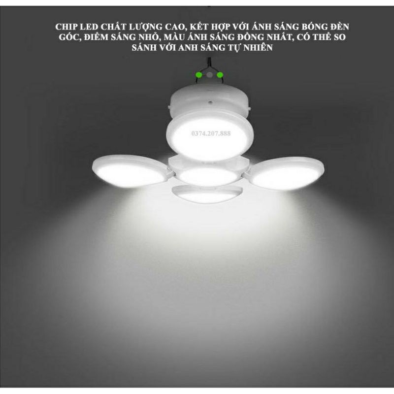 Bóng Đèn Tích Điện Năng Lượng Mặt Trời 4 Cánh Đèn Led Hình Hoa