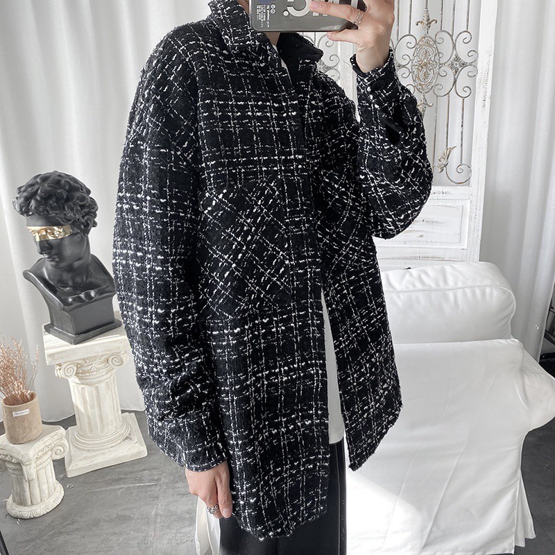 Áo sơ mi tay dài họa tiết sọc thời trang cho nam