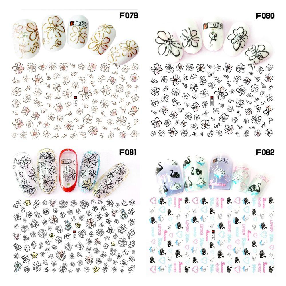 OCEANMAP Miếng Dán Trang Trí Móng Tay Chống Nước Tự Dính Họa Tiết Hoa Hồng Valentine Dễ Thương Dành Cho Nữ