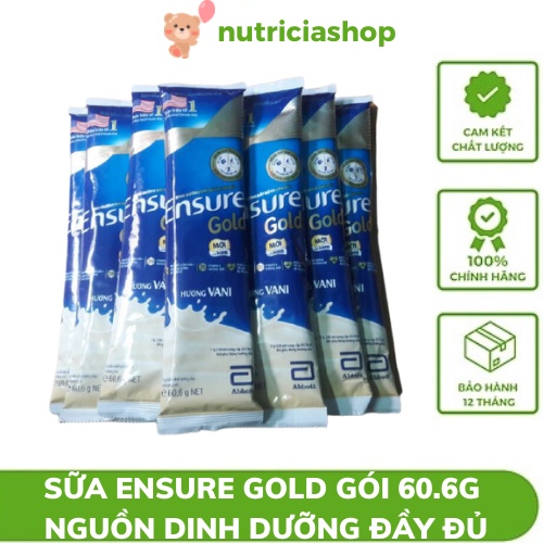 10 gói Ensure Gold 60.6g vị vani , cafe, hạnh nhân