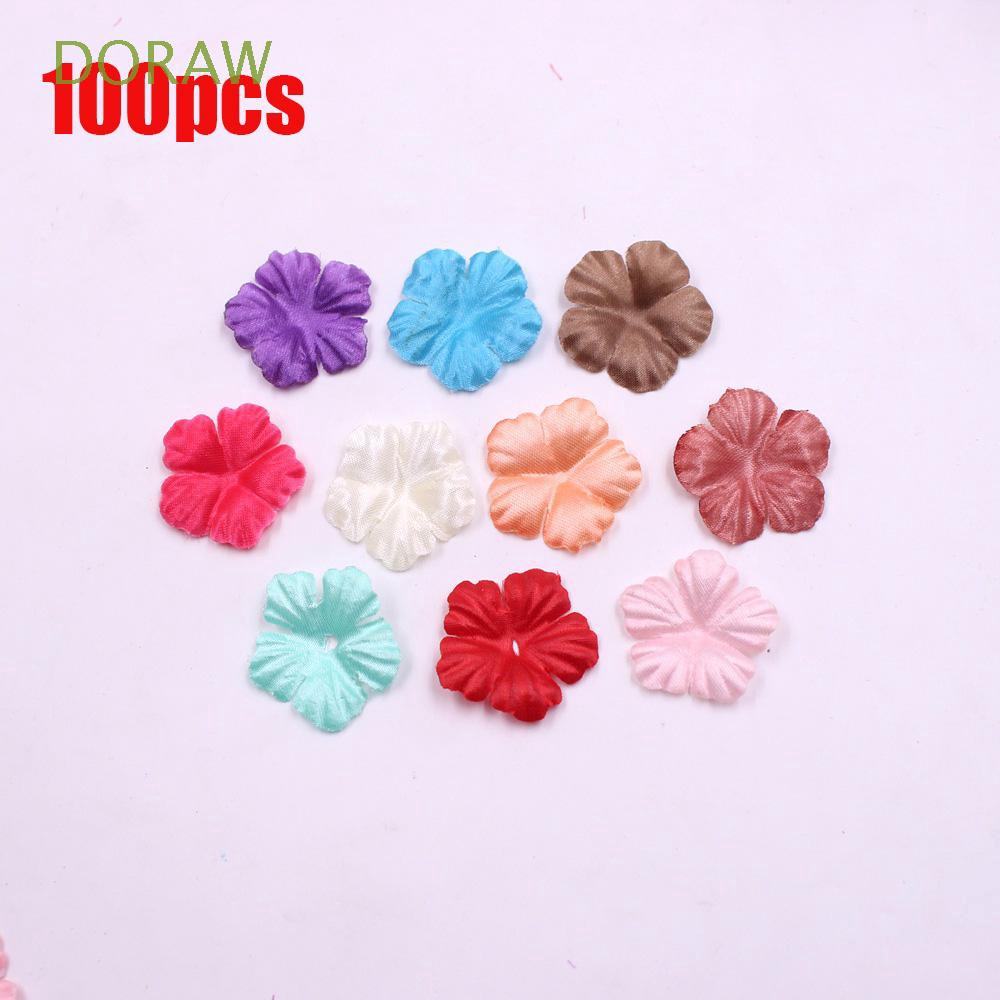 Bộ 100 phụ kiện cánh hoa hồng bằng lụa dùng làm đồ thủ công/trang trí đám cưới