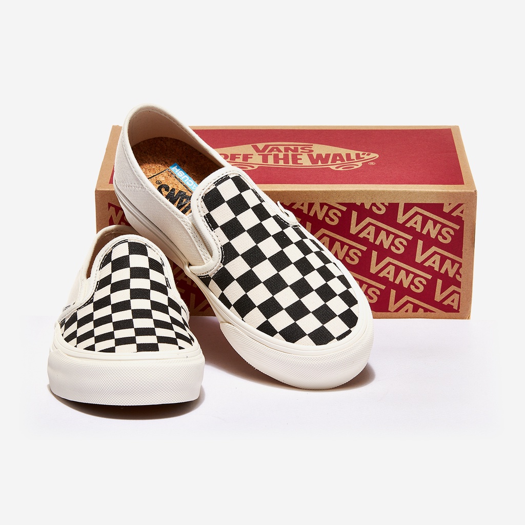 Giày Sneaker Nam, Giày Vans Caro Chính Hãng Slip on (SF Checker) bản mới