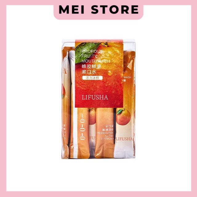 [Hộp 20 gói] Nước Súc Miệng LIFUSHA Kháng Khuẩn Nội Địa Trung Hương Trái Cây